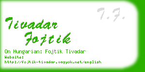 tivadar fojtik business card